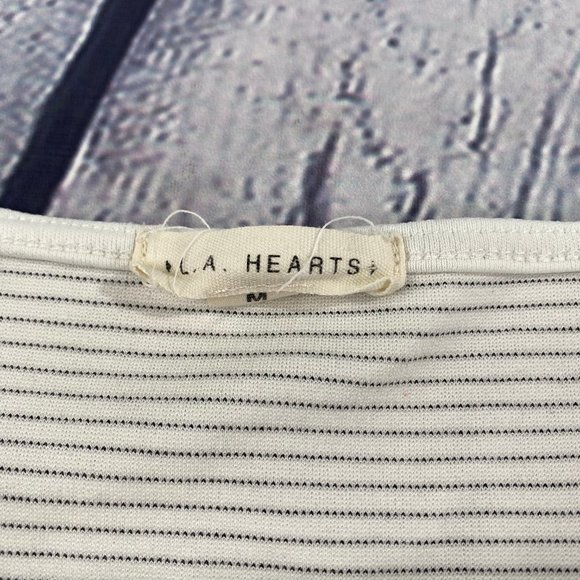 LA Hearts Striped Spaghetti Strap Crop Top Medium - Picture 5 of 6